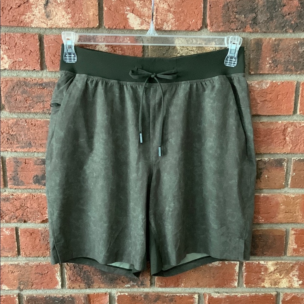 Lululemon THE Linerless Olive Green Athletic Shorts